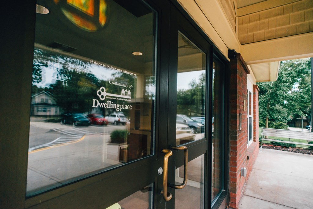 Front entrance of apartment community