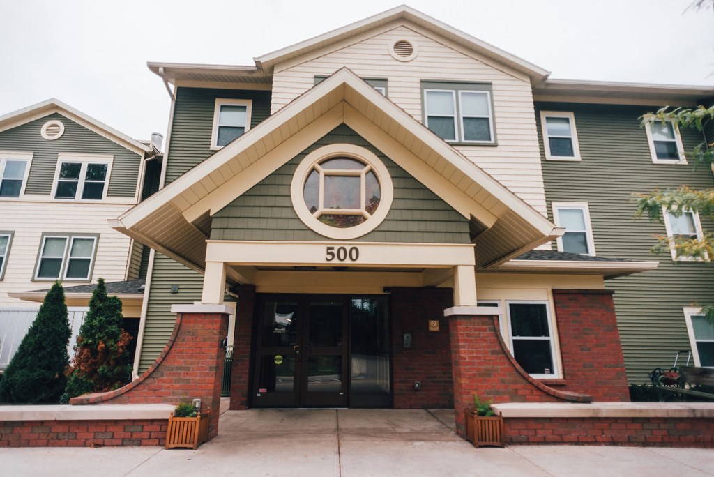 Reflections: A Senior Housing Community Front entrance of apartment community
