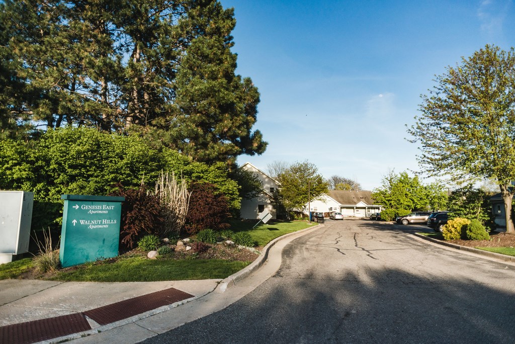 Roadway to apartment community