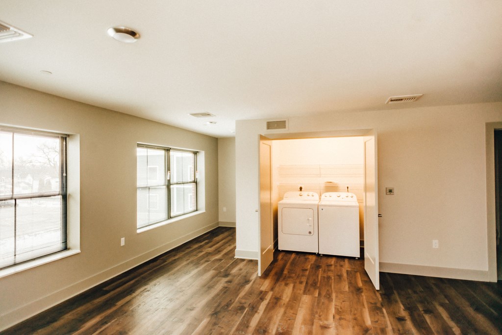 open plan living washer and dryer