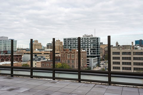 Rooftop deck skyline view
