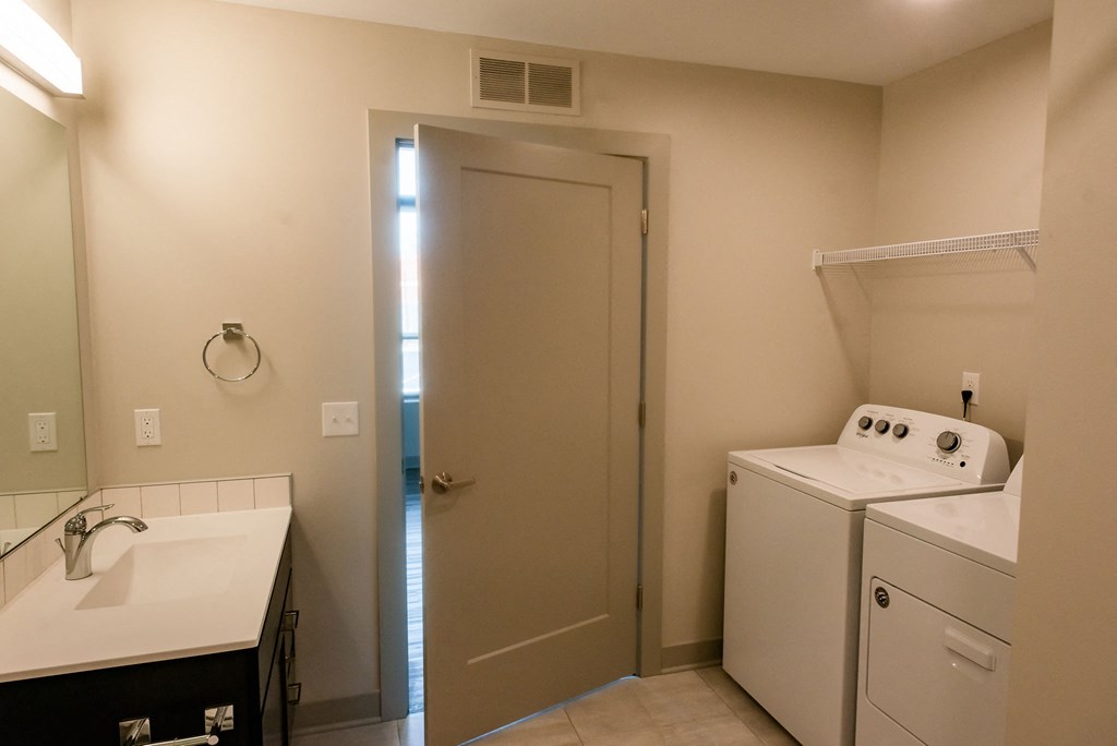 Bathroom and laundry area