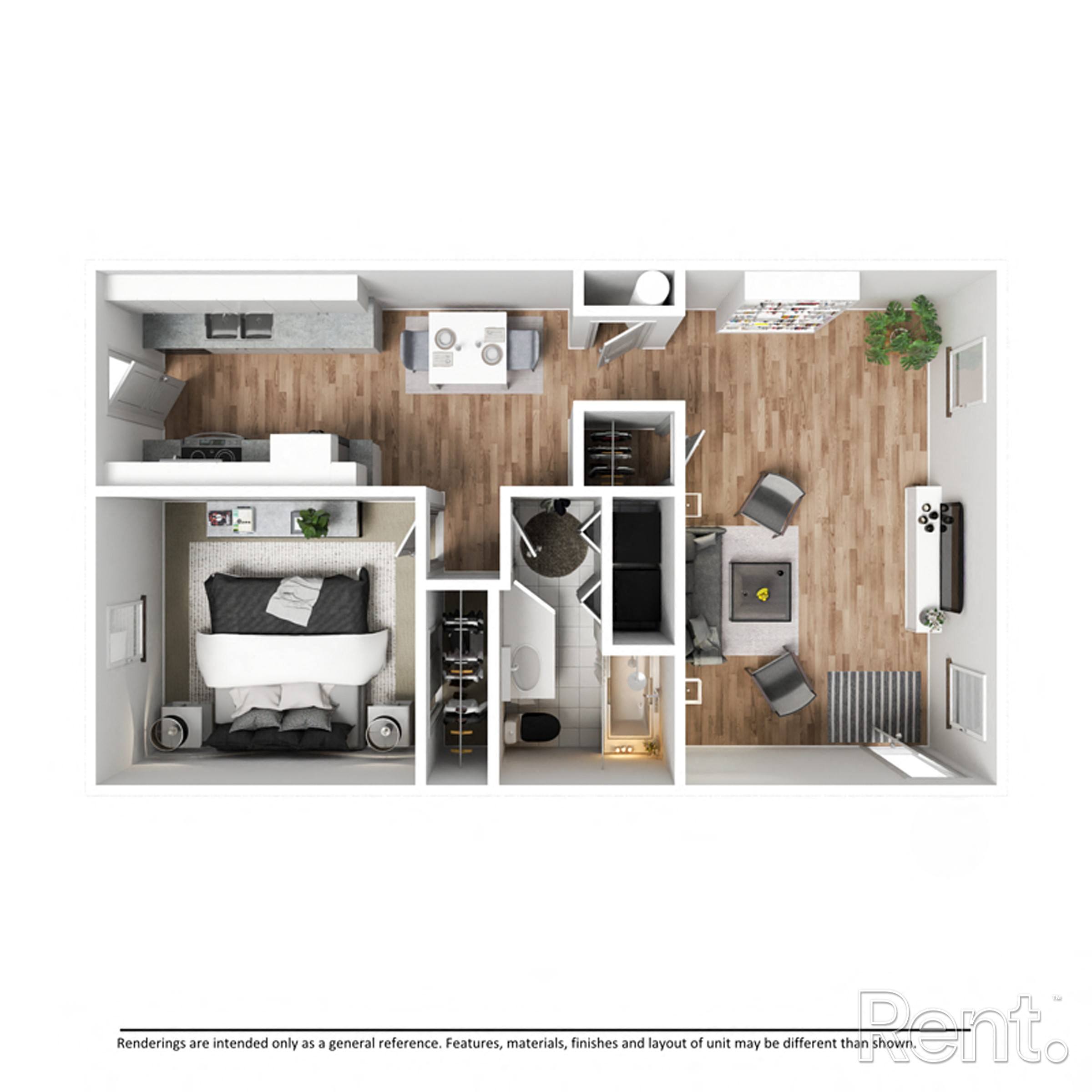 a 1 bedroom floorplan of a 2100 sqft apartment