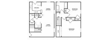 a schematic diagram of a floor plan of a house