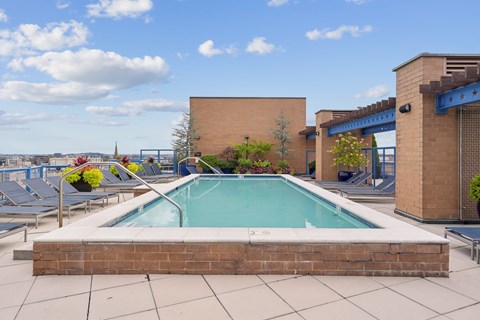 Rooftop swimming pool and sundeck at The Hayward on Mass Ave in Washington, DC