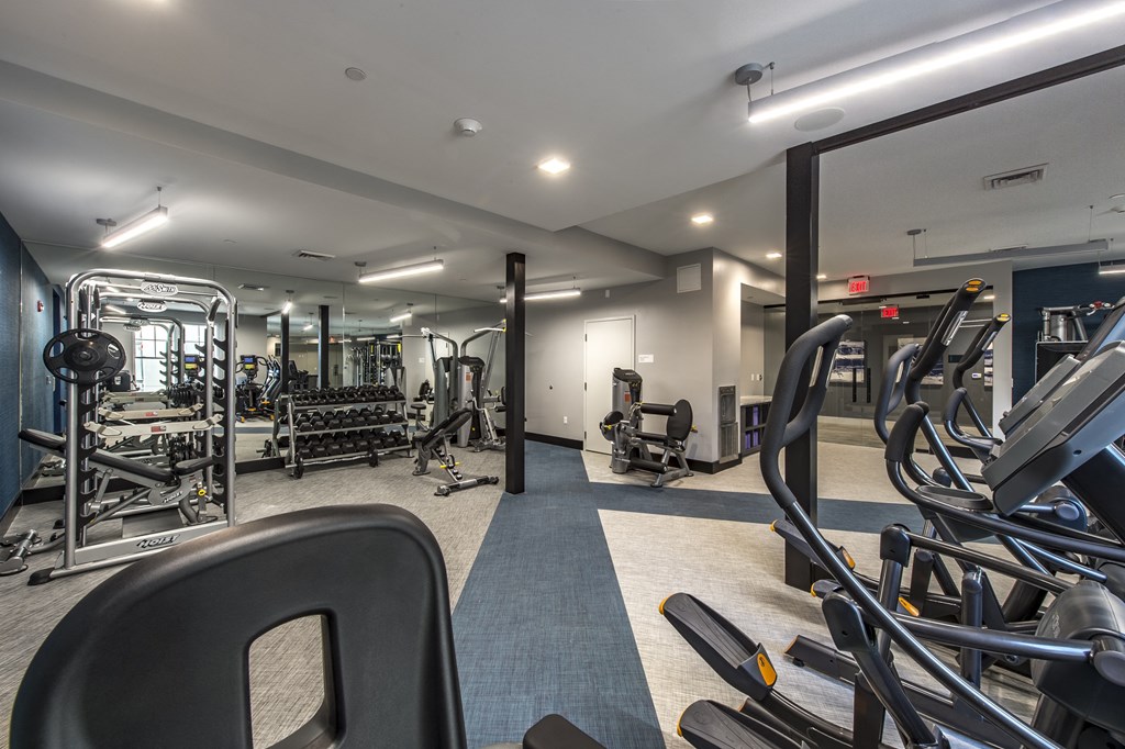 the gym at The Cove apartments in Hingham, MA