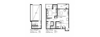 Two floor plans for a property labeled A3cg-P and A3cg.