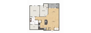 a floor plan of a bedroom apartment