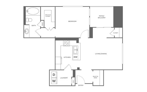 A floor plan of a home with a laundry room and a pantry.