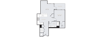 One bedroom one bathroom apartment with balcony