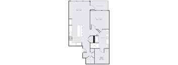 One bedroom one bath apartment with spacious walk in closet and dual sink vanity