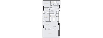 two bed two bath apartment in Dallas with dining area and balcony