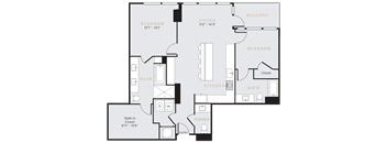 2 bed 2 bath apartment in Dallas with study and oversized island