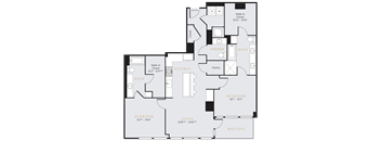 Two bed two bath apartment in Dallas with walk in closets and large windows