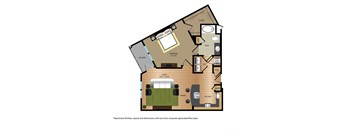 a floor plan of a home with bedrooms and a living room