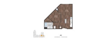a floor plan of a 1 bedroom floor plan