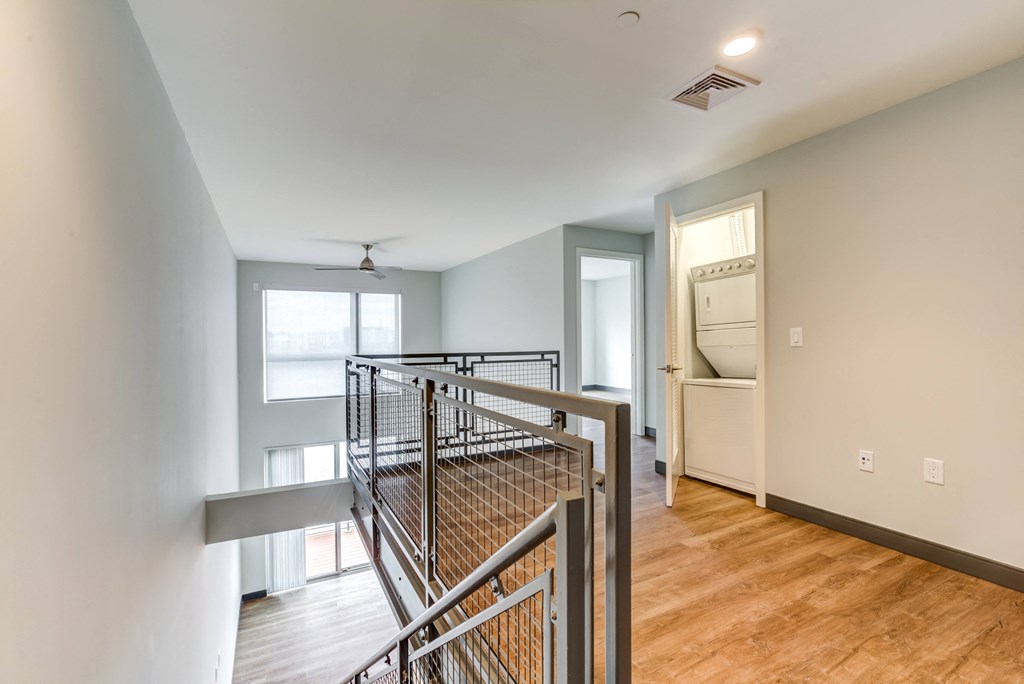 views from the top of the stairs in a new home