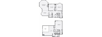 a floor plan of a house with two bedrooms and two bathrooms