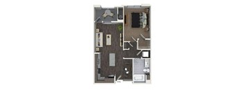 a floor plan of a house with a bedroom and a living room
