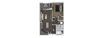 a floor plan of a house with a bedroom and a living room