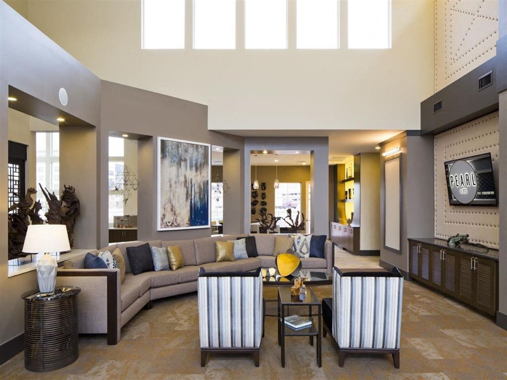 Decorated Living room at Pearl DTC, Colorado, 80237