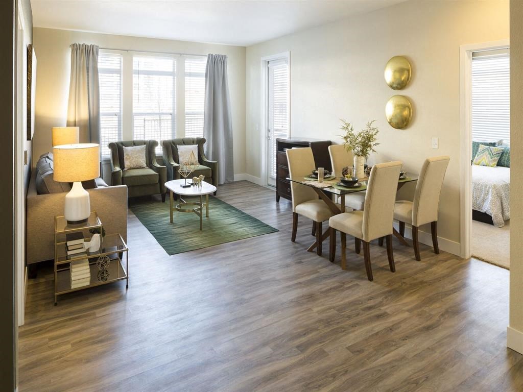 Living room with a couch at Pearl DTC, Denver, CO