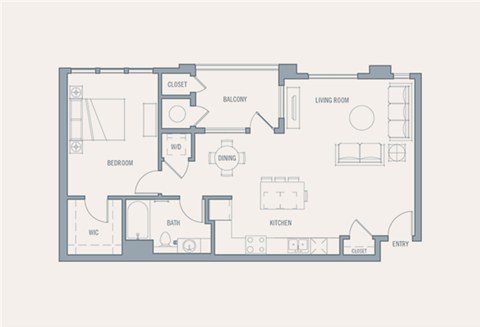 a typical floor plan of a 2 bedroom apartment