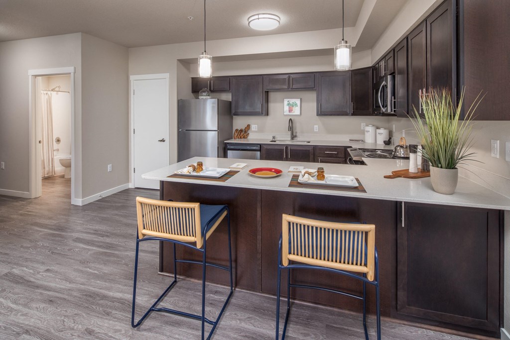 kitchen and bar seating