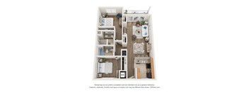 a 3 bedroom floor plan with a bedroom and a living room