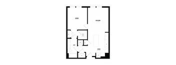 a floor plan of a unit with a bedroom and a living room