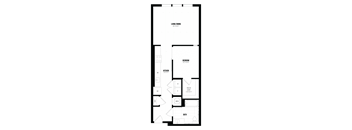 a floor plan of a bedroom with a small footprint