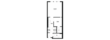 the floor plan of a bedroom apartment with an open floor plan