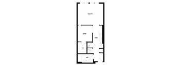 the floor plan of a bedroom apartment with an open floor plan