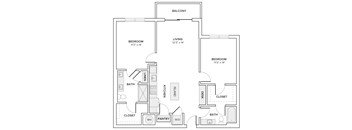 A black and white image of a floor plan for a home.