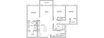 A black and white image of a floor plan for a house.
