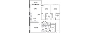 A black and white image of a house floor plan.