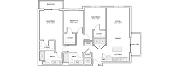 A black and white image of a house floor plan.
