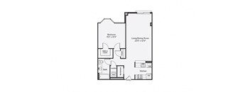 a floor plan of a bedroom apartment