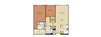 two bedroom floor plan | the madison at ballston station