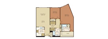 two bedroom floor plan | the madison at ballston station