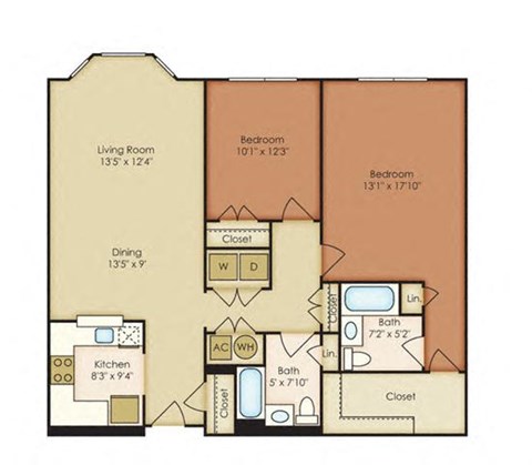 two bedroom floor plan | the madison at ballston station