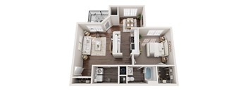 A floor plan of a house with a living room, dining room, kitchen, bedroom, and bathroom.