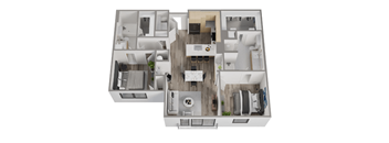 a 3 bedroom floor plan  395