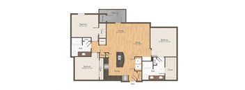 two bedroom two and a half bath floor plan