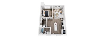 a 3 bedroom floor plan with a bathroom and a living room