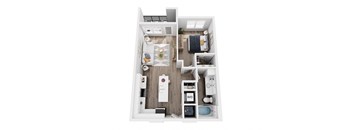 a 3 bedroom floor plan with a bathroom and a living room