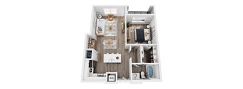a 3 bedroom floor plan with a bathroom and a living room