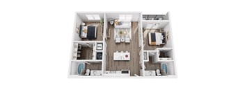 a 1 bedroom floor plan  395