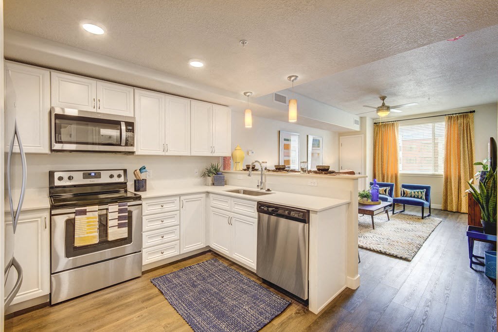 Kitchen And Living at The Zeller, Salt Lake City, UT, 84115
