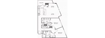 A black and white image of a house floor plan.